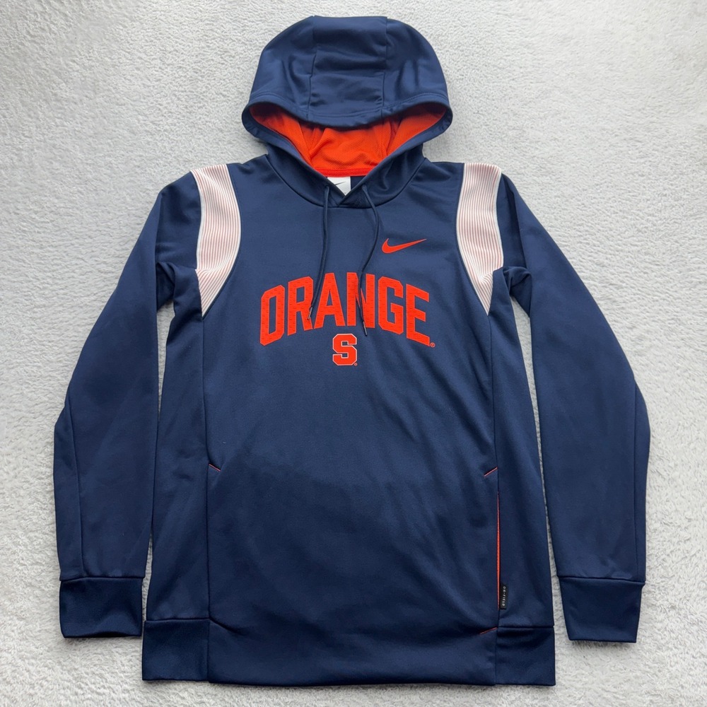 Nike Syracuse Orange Therma-FIT Hoodie Mens Small Navy Blue Pullover NCAA Hoodie